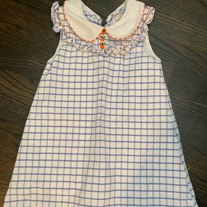 Blue and white dress